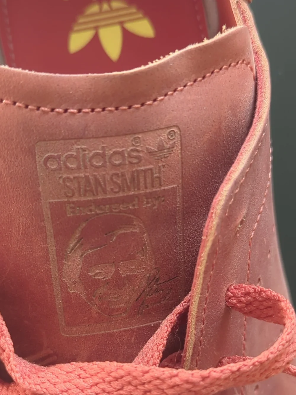 Adidas men’s Coral Red Court-Style Sneakers